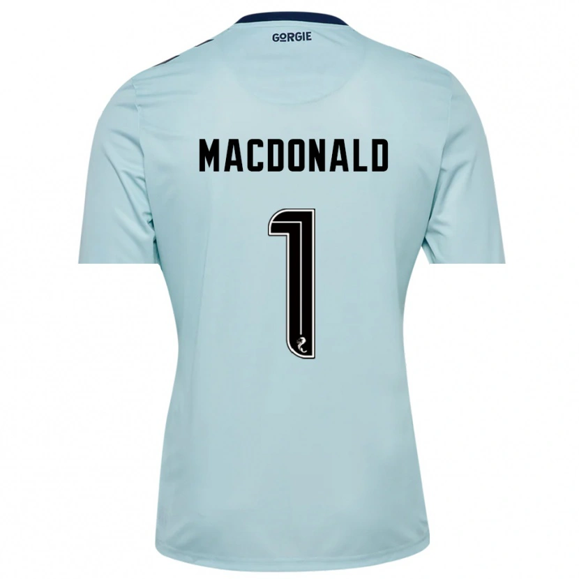 Danxen Hombre Camiseta Jamie MacDonald #1 Negro Azul Claro Portero Equipación 2025/26 La Camisa México