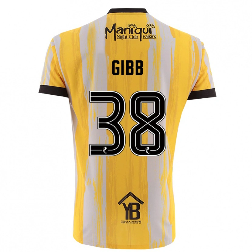 Danxen Hombre Camiseta Thomas Gibb #38 Negro Amarillo Portero Equipación 2025/26 La Camisa México