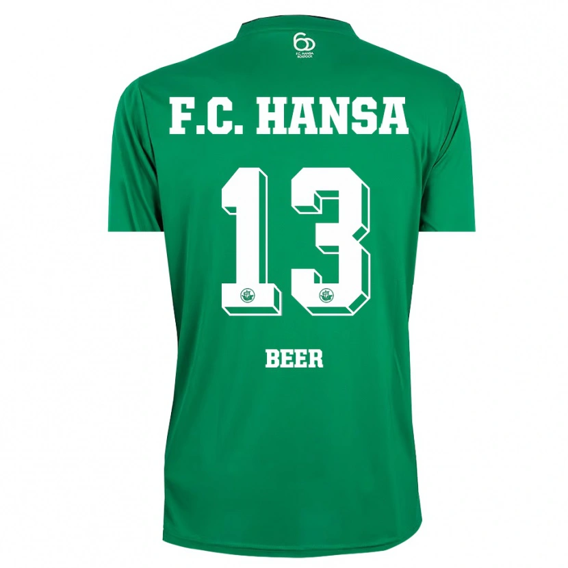 Danxen Hombre Camiseta Darian Beer #13 Verde Oscuro Blanco Portero Equipación 2025/26 La Camisa México
