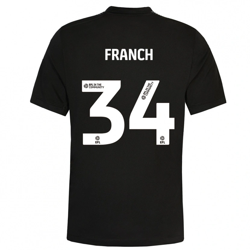 Danxen Hombre Camiseta Adrianna Franch #34 Negro Blanco Portero Equipación 2025/26 La Camisa México
