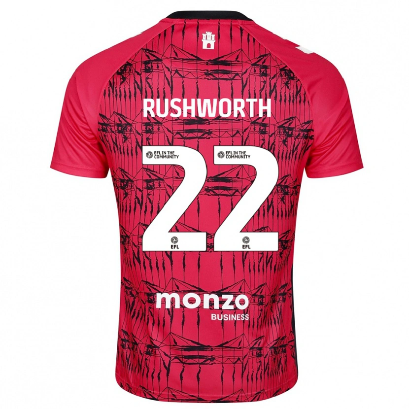 Danxen Hombre Camiseta Carl Rushworth #22 Rojo Blanco Portero Equipación 2025/26 La Camisa México