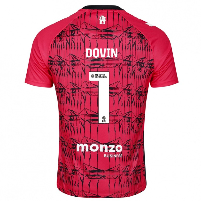 Danxen Hombre Camiseta Oliver Dovin #1 Rojo Blanco Portero Equipación 2025/26 La Camisa México
