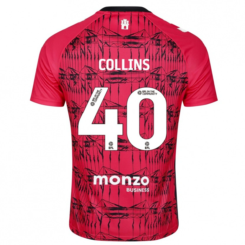 Danxen Hombre Camiseta Brad Collins #40 Rojo Blanco Portero Equipación 2025/26 La Camisa México