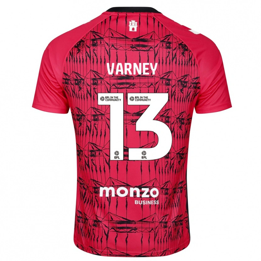 Danxen Hombre Camiseta Oscar Varney #13 Rojo Blanco Portero Equipación 2025/26 La Camisa México