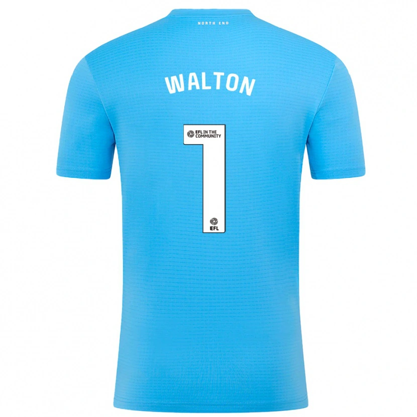Danxen Hombre Camiseta Jack Walton #1 Blanco Azul Portero Equipación 2025/26 La Camisa México