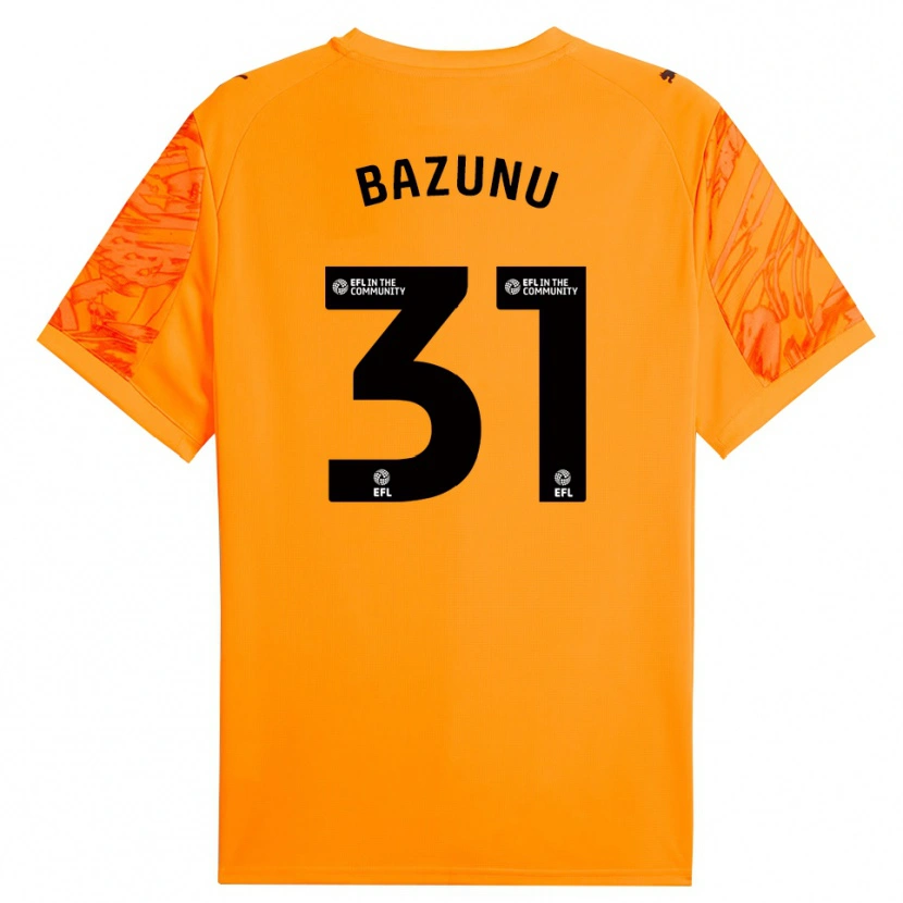 Danxen Hombre Camiseta Gavin Bazunu #31 Naranja Negro Portero Equipación 2025/26 La Camisa México
