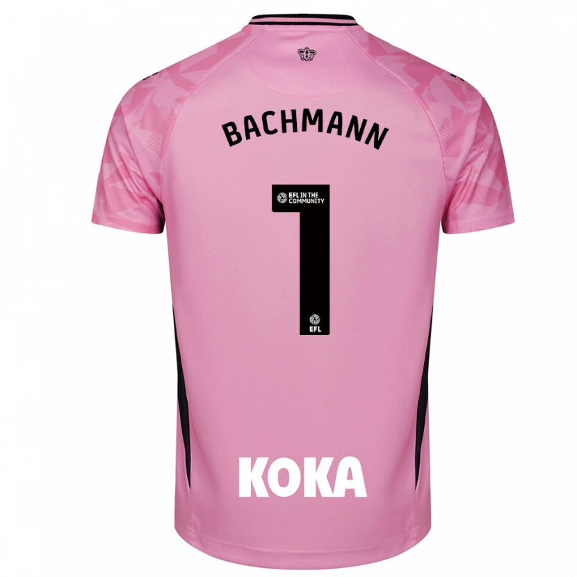 Danxen Hombre Camiseta Daniel Bachmann #1 Negro Rosa Claro Portero Equipación 2025/26 La Camisa México