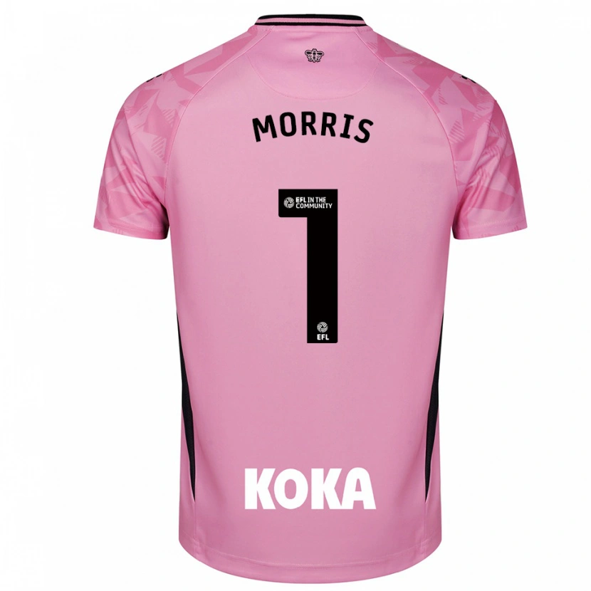 Danxen Hombre Camiseta Sam Morris #1 Negro Rosa Claro Portero Equipación 2025/26 La Camisa México