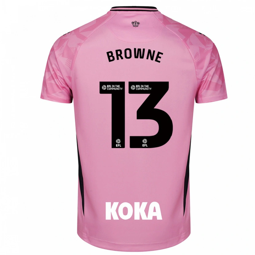 Danxen Hombre Camiseta Roraigh Browne #13 Negro Rosa Claro Portero Equipación 2025/26 La Camisa México