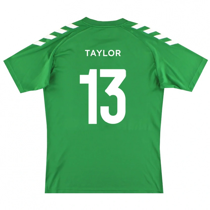 Danxen Hombre Camiseta Sam Taylor #13 Blanco Verde Portero Equipación 2025/26 La Camisa México