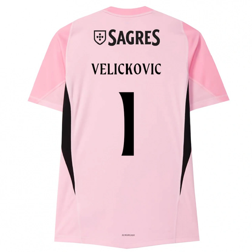 Danxen Hombre Camiseta Luka Veličković #1 Rosa Negro Portero Equipación 2025/26 La Camisa México