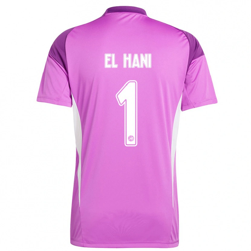 Danxen Hombre Camiseta Aymean el Hani #1 Morado Claro Blanco Portero Equipación 2025/26 La Camisa México
