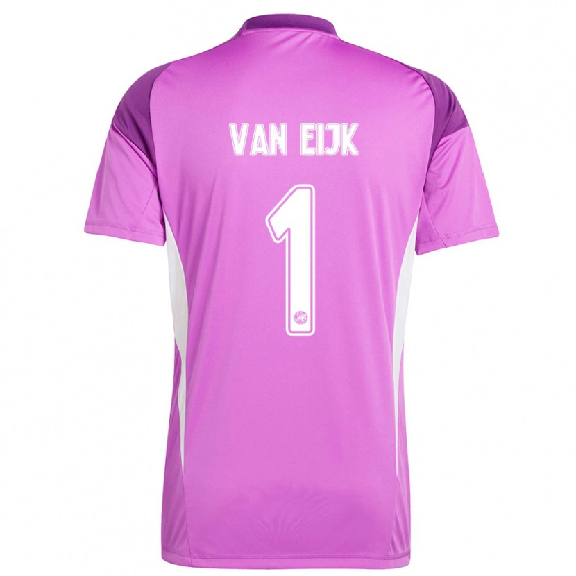 Danxen Hombre Camiseta Regina Van Eijk #1 Morado Claro Blanco Portero Equipación 2025/26 La Camisa México