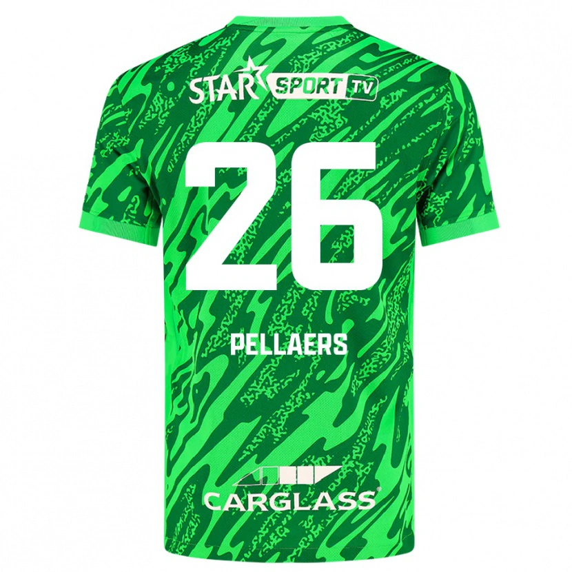 Danxen Hombre Camiseta Amanuel Pellaers #26 Verde Oscuro Blanco Portero Equipación 2025/26 La Camisa México