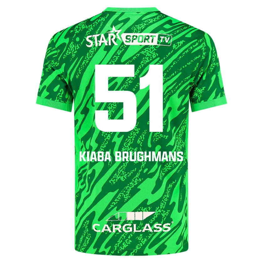 Danxen Hombre Camiseta Lucca Brughmans #51 Verde Oscuro Blanco Portero Equipación 2025/26 La Camisa México