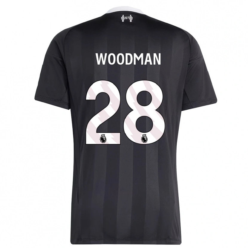Danxen Hombre Camiseta Freddie Woodman #28 Blanco Negro Portero Equipación 2025/26 La Camisa México