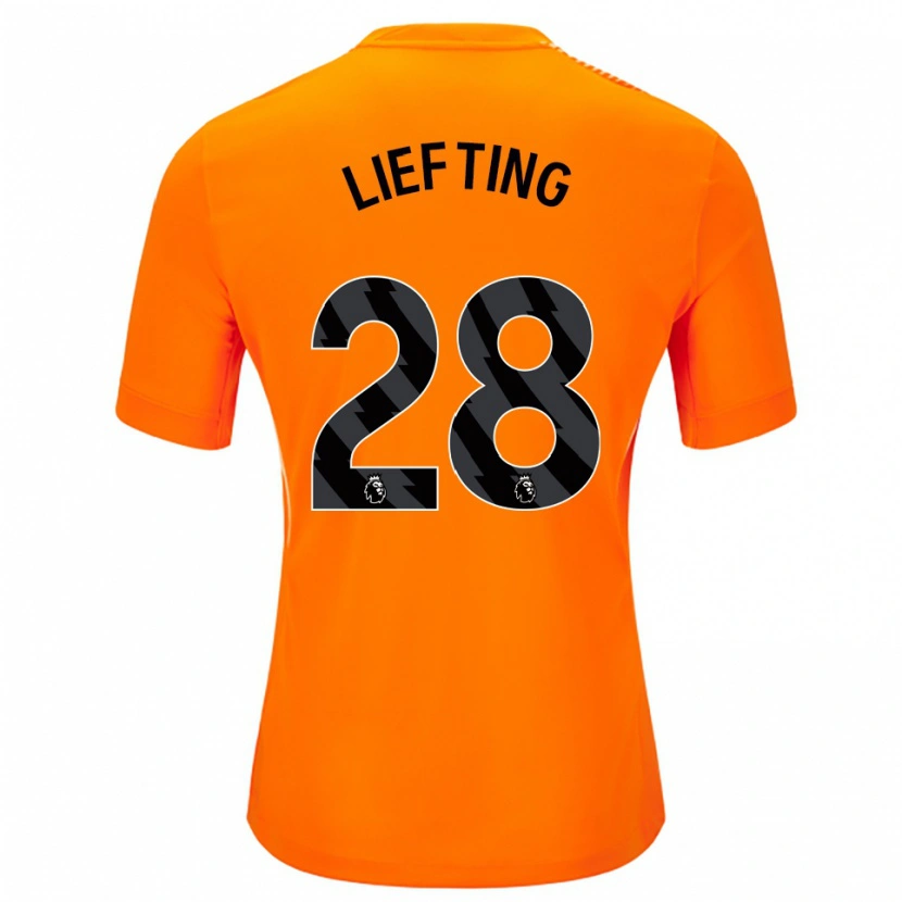 Danxen Hombre Camiseta Femke Liefting #28 Naranja Negro Portero Equipación 2025/26 La Camisa México