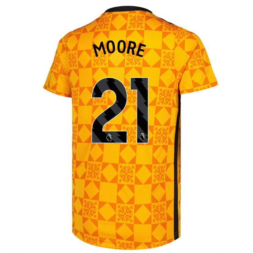 Danxen Hombre Camiseta Simon Moore #21 Amarillo Negro Portero Equipación 2025/26 La Camisa México