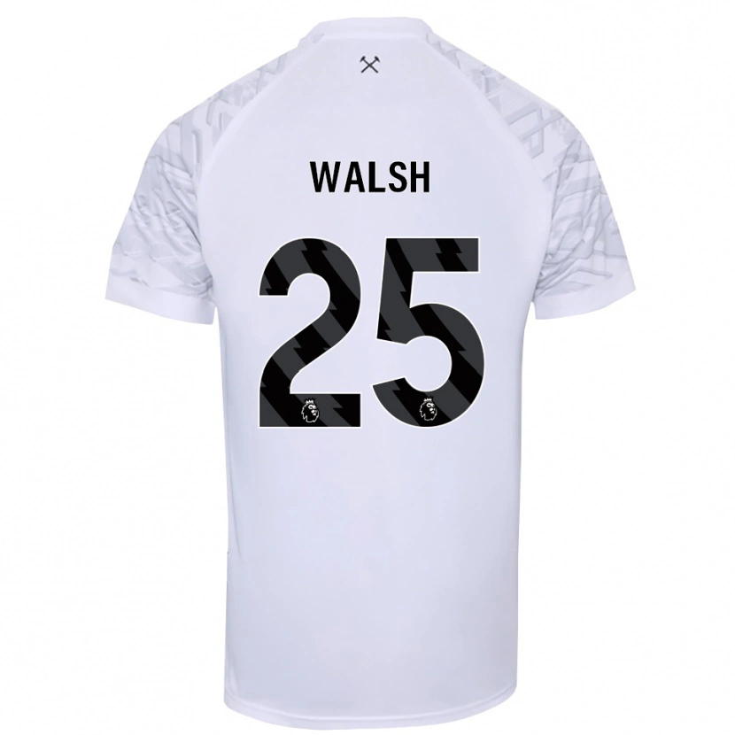 Danxen Hombre Camiseta Megan Walsh #25 Negro Blanco Portero Equipación 2025/26 La Camisa México