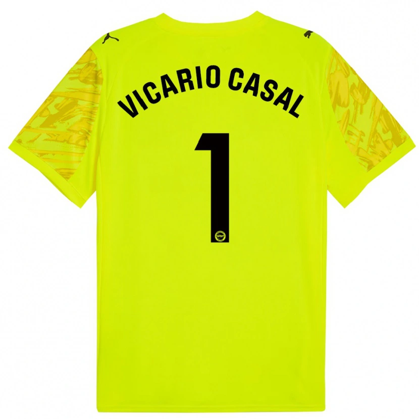 Danxen Hombre Camiseta Jimena Vicario Casal #1 Amarillo Negro Portero Equipación 2025/26 La Camisa México