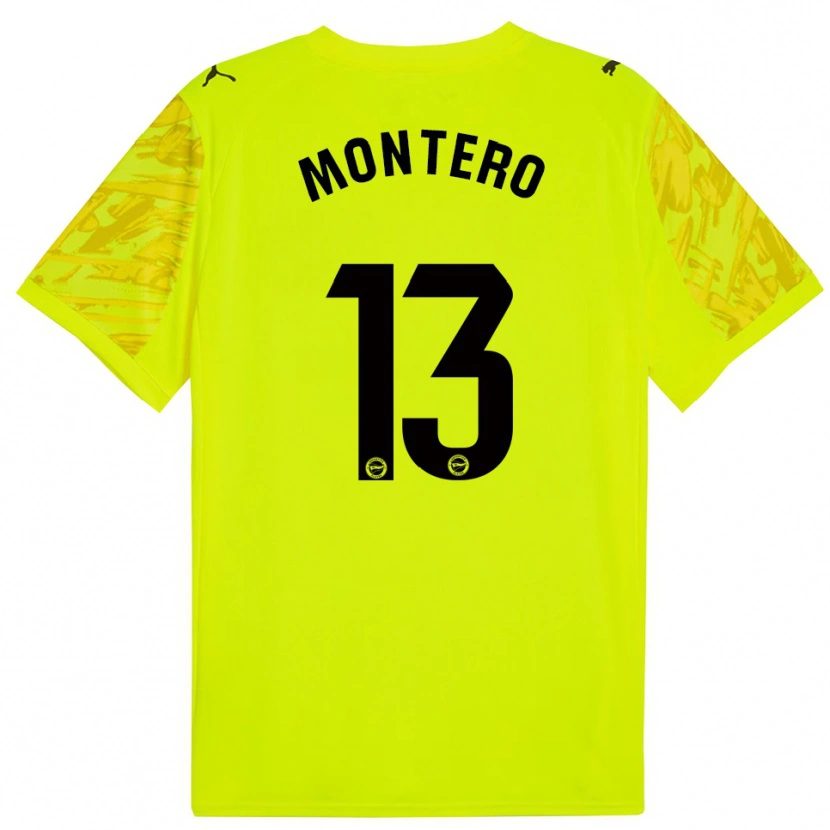 Danxen Hombre Camiseta Rubén Montero #13 Amarillo Negro Portero Equipación 2025/26 La Camisa México