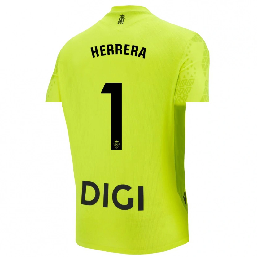Danxen Hombre Camiseta Sergio Herrera #1 Verde Fluorescente Portero Equipación 2025/26 La Camisa México