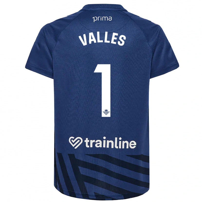 Danxen Hombre Camiseta Álvaro Valles #1 Azul Real Blanco Portero Equipación 2025/26 La Camisa México