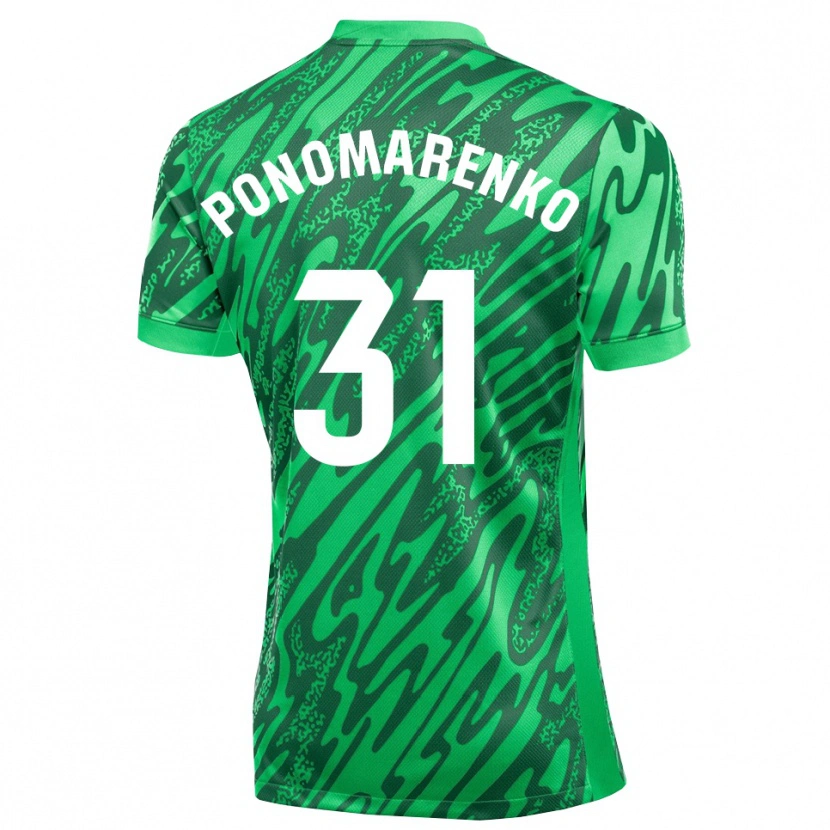 Danxen Hombre Camiseta Borys Ponomarenko #31 Verde Oscuro Blanco Portero Equipación 2025/26 La Camisa México