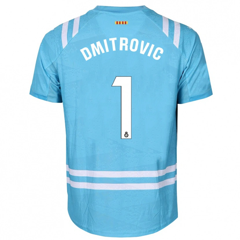 Danxen Hombre Camiseta Marko Dmitrovic #1 Blanco Azul Claro Portero Equipación 2025/26 La Camisa México