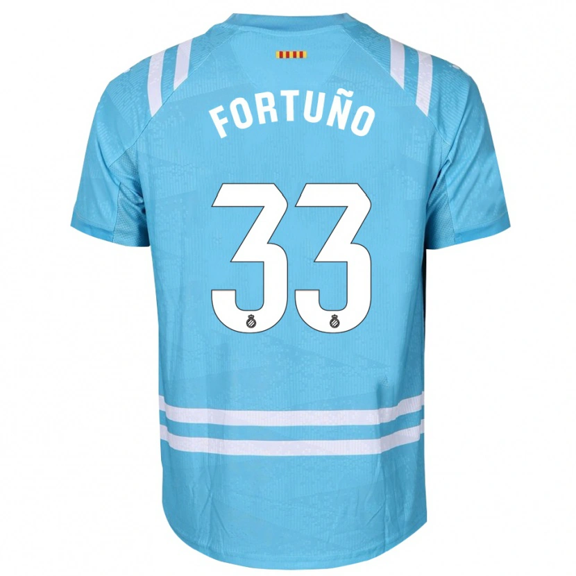 Danxen Hombre Camiseta Ángel Fortuño #33 Blanco Azul Claro Portero Equipación 2025/26 La Camisa México