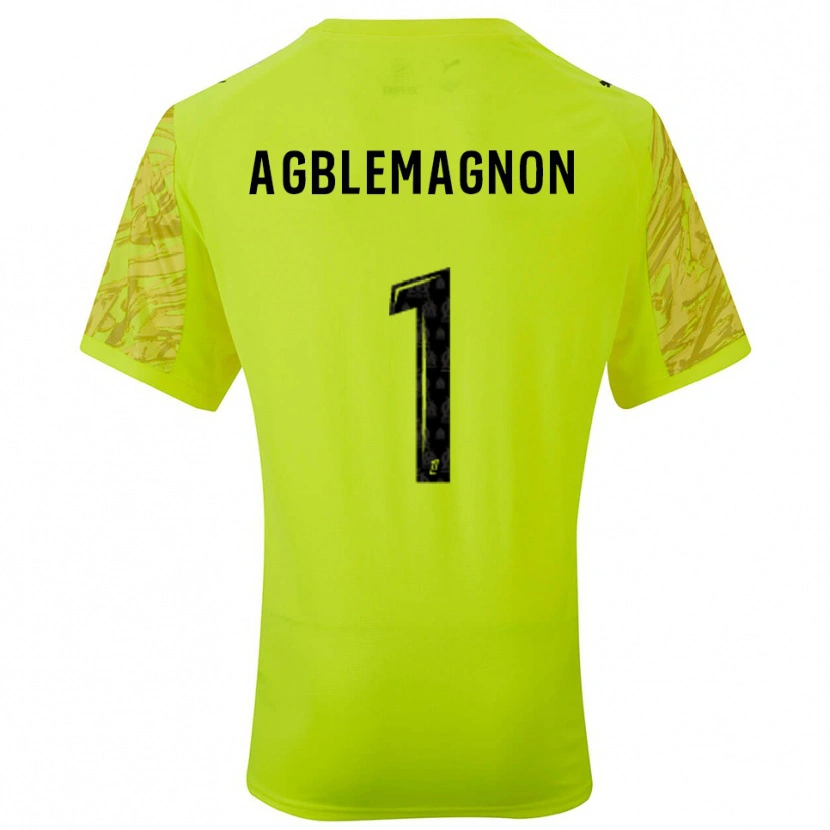 Danxen Hombre Camiseta Jordan Agblemagnon #1 Verde Fluorescente Negro Portero Equipación 2025/26 La Camisa México