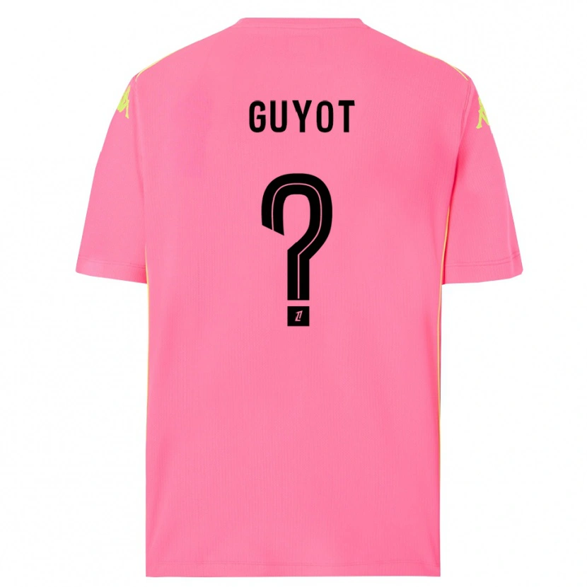 Danxen Hombre Camiseta Loucas Guyot #0 Rosa Caliente Negro Portero Equipación 2025/26 La Camisa México