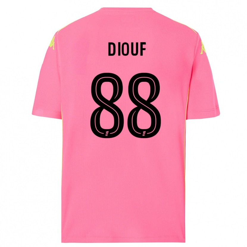 Danxen Hombre Camiseta Yehvann Diouf #88 Rosa Caliente Negro Portero Equipación 2025/26 La Camisa México