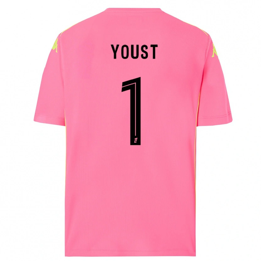 Danxen Hombre Camiseta Matys Youst #1 Rosa Caliente Negro Portero Equipación 2025/26 La Camisa México
