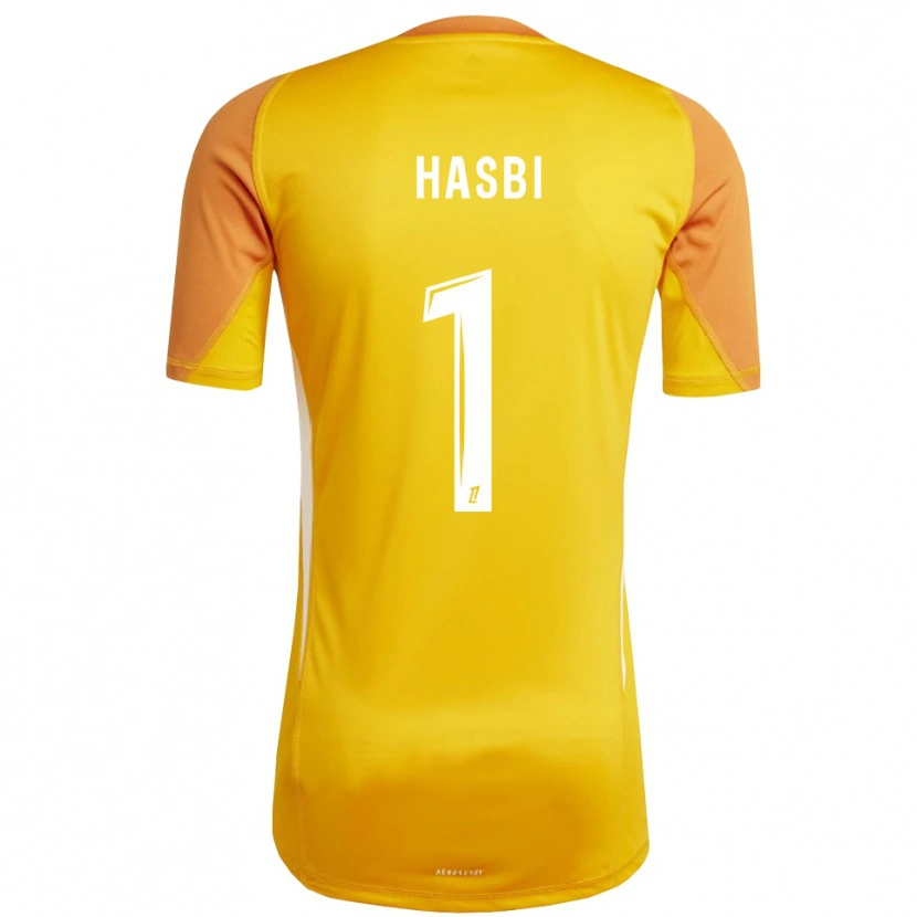 Danxen Hombre Camiseta Walid Hasbi #1 Naranja Blanco Portero Equipación 2025/26 La Camisa México