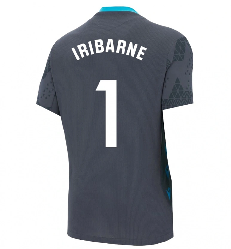 Danxen Hombre Camiseta Bruno Iribarne #1 Gris Oscuro Negro Portero Equipación 2025/26 La Camisa México