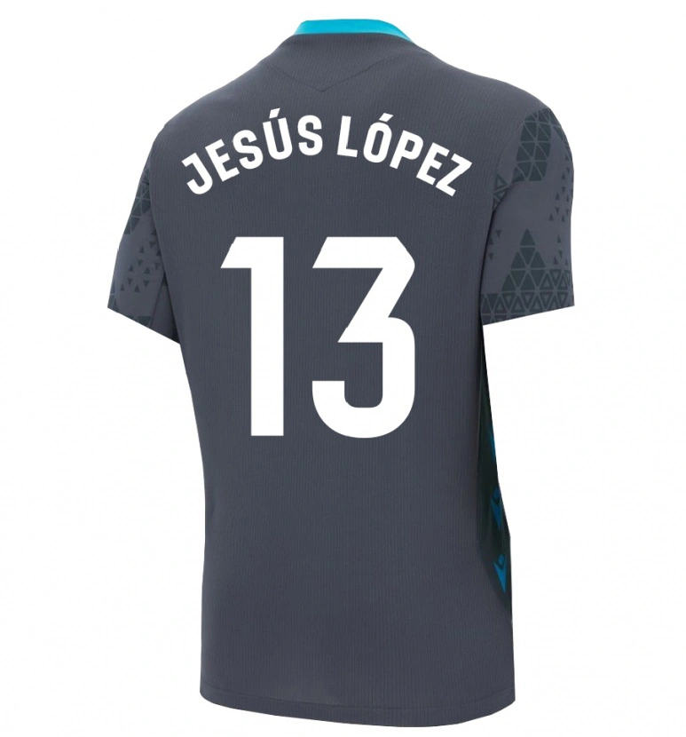 Danxen Hombre Camiseta Jesús López #13 Gris Oscuro Negro Portero Equipación 2025/26 La Camisa México