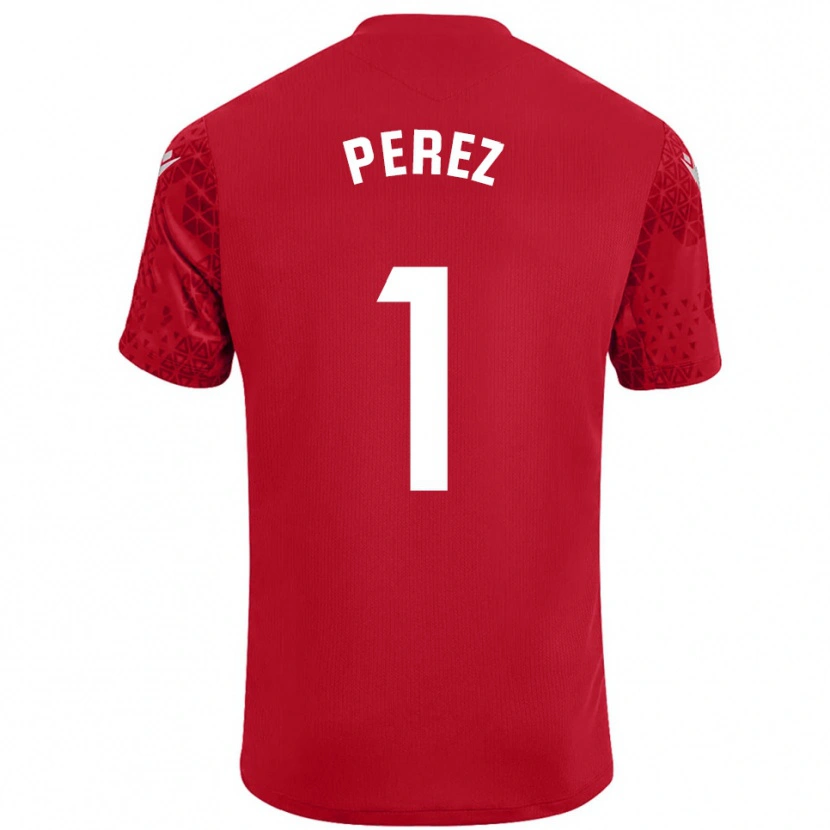 Danxen Hombre Camiseta Fer Pérez #1 Rojo Blanco Portero Equipación 2025/26 La Camisa México