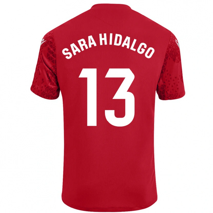 Danxen Hombre Camiseta Sara Hidalgo Merino #13 Rojo Blanco Portero Equipación 2025/26 La Camisa México