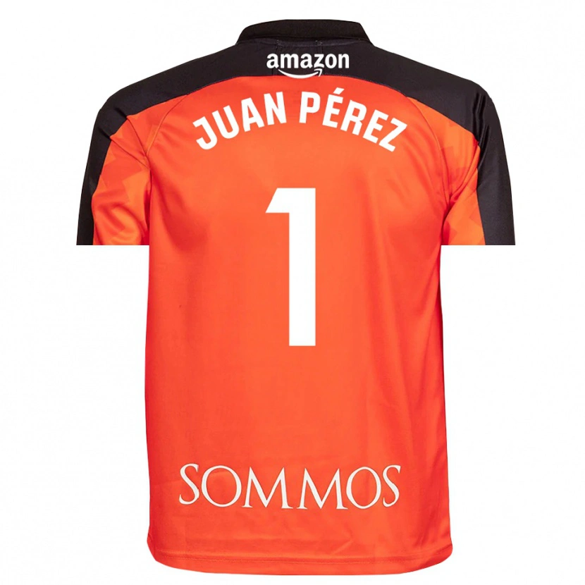 Danxen Hombre Camiseta Juan Pérez #1 Naranja Negro Portero Equipación 2025/26 La Camisa México