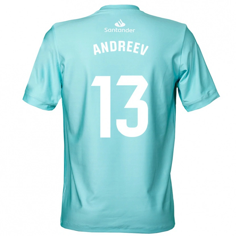 Danxen Hombre Camiseta Plamen Andreev #13 Blanco Cian Claro Portero Equipación 2025/26 La Camisa México
