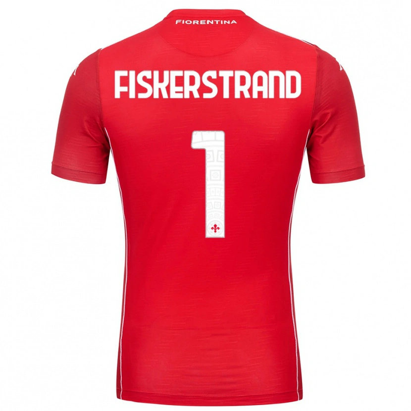 Danxen Hombre Camiseta Cecilie Fiskerstrand #1 Rojo Blanco Portero Equipación 2025/26 La Camisa México