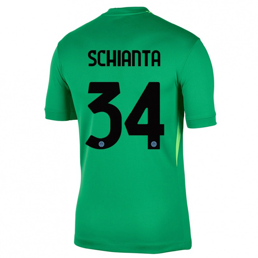 Danxen Hombre Camiseta Valentina Schianta #34 Verde Claro Negro Portero Equipación 2025/26 La Camisa México