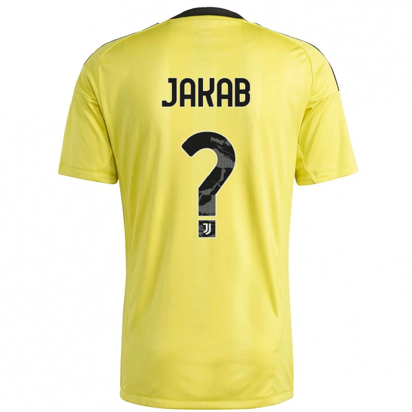 Danxen Hombre Camiseta Mátyás Jakab #0 Blanco Amarillo Portero Equipación 2025/26 La Camisa México