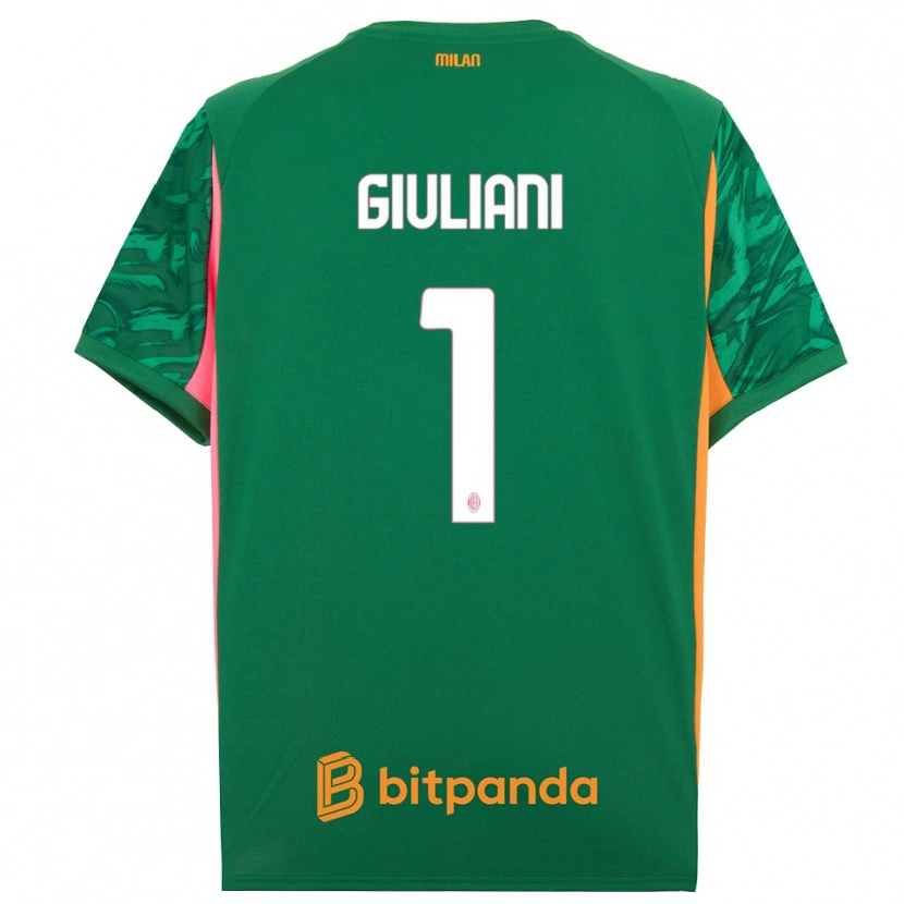 Danxen Hombre Camiseta Laura Giuliani #1 Verde Naranja Rosa Portero Equipación 2025/26 La Camisa México