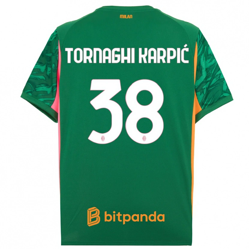 Danxen Hombre Camiseta Lavinia Tornaghi Karpić #38 Verde Naranja Rosa Portero Equipación 2025/26 La Camisa México