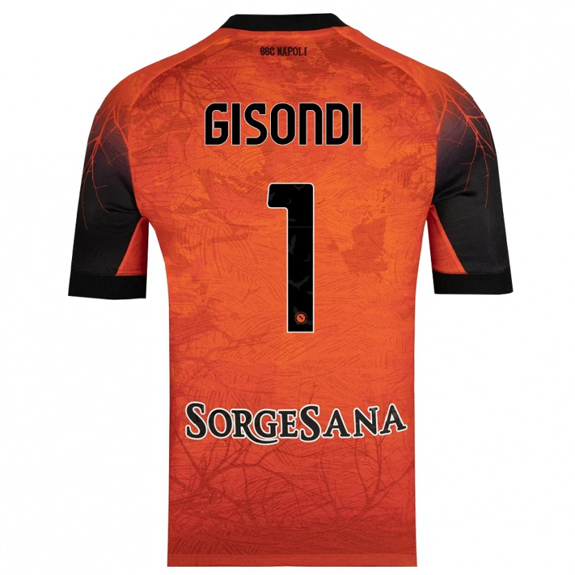 Danxen Hombre Camiseta Francesco Gisondi #1 Naranja Rojo Negro Portero Equipación 2025/26 La Camisa México