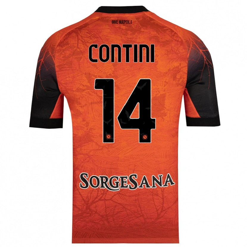 Danxen Hombre Camiseta Nikita Contini #14 Naranja Rojo Negro Portero Equipación 2025/26 La Camisa México