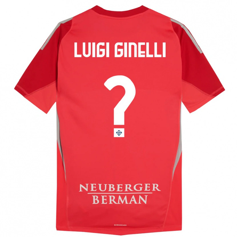 Danxen Hombre Camiseta Lorenzo Luigi Ginelli #0 Rojo Gris Portero Equipación 2025/26 La Camisa México
