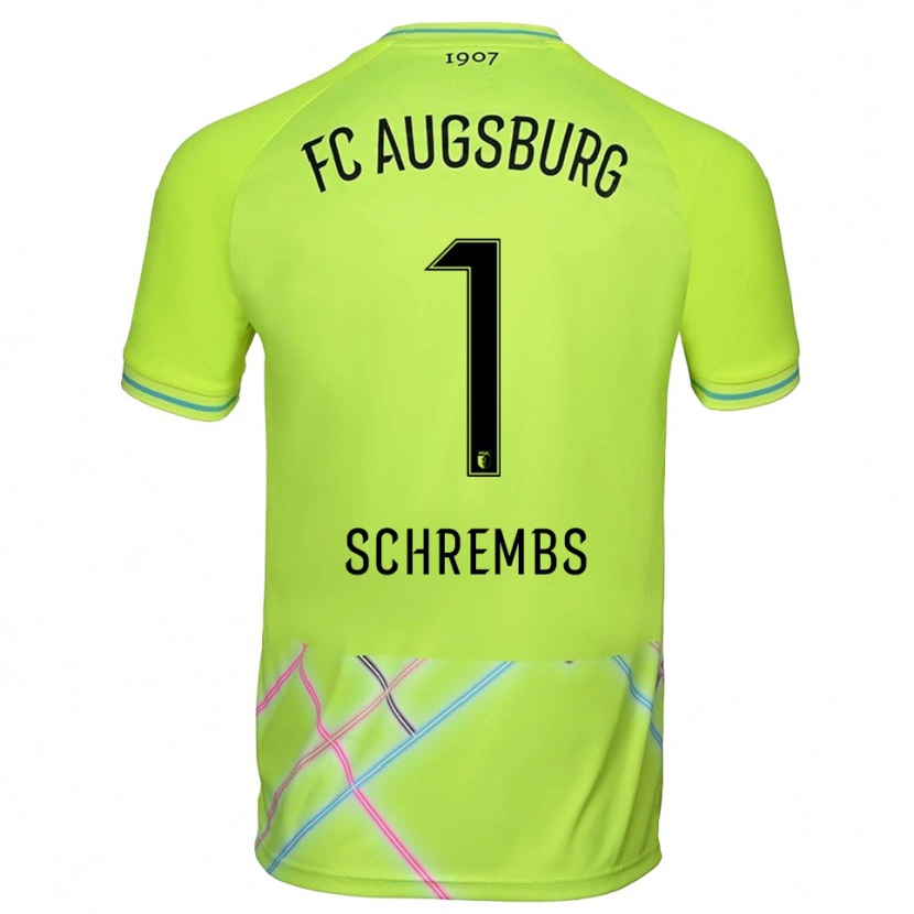 Danxen Hombre Camiseta Luis Schrembs #1 Verde Amarillo Negro Portero Equipación 2025/26 La Camisa México